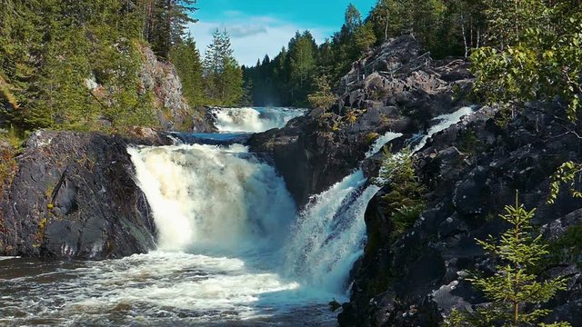 Kivach Waterfall in Karelia, Northern Russia