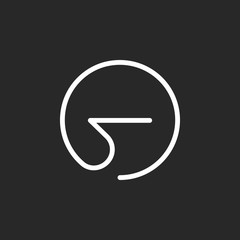 Minus or delete sign one line icon on background