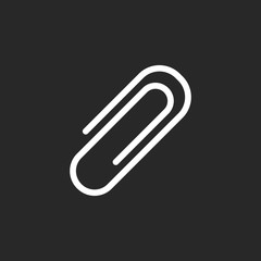Obraz premium Office paper clip sign one line icon on background