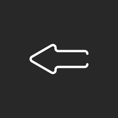 Fototapeta premium Left Arrow sign one line icon on background