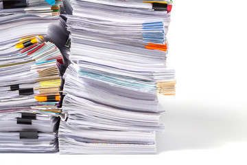Stack of Documents isolated on white background