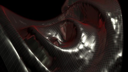 Waving surface with red grid © Carlo Toffolo