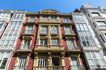 Fototapeta na wymiar Residential building in Bilbao, Spain