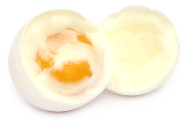 Broken boiled egg