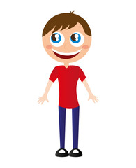 little kid cute character vector illustration design
