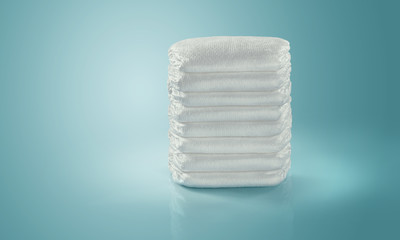 Stack of diapers. Studio Shot. Isolated

