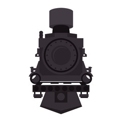 Obraz premium steam locomotive rail transport vehicle vector illustration