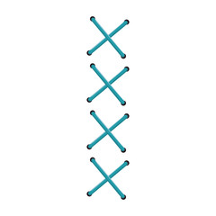 lace cross tape. sewing technique vector illustration