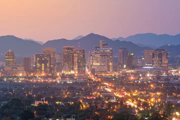 Poster Blick von oben auf die Innenstadt von Phoenix Arizona © f11photo