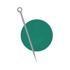 yarn ball with needles. thread knit sewing equipment. Vector illustration