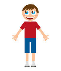 little kid cute character vector illustration design