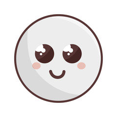 Obraz premium kawaii cartoon face hapiness expression emoticon vector illustration