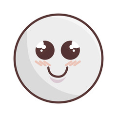kawaii cartoon face hapiness expression emoticon vector illustration