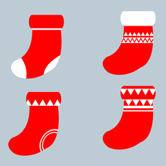Christmas socks set vector illustration