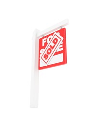 For sale sold  red icon real estate on white background. 3D rendering.