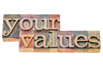 your values word abstract