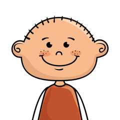 boy smiling cartoon happy face child kid  vector illustration