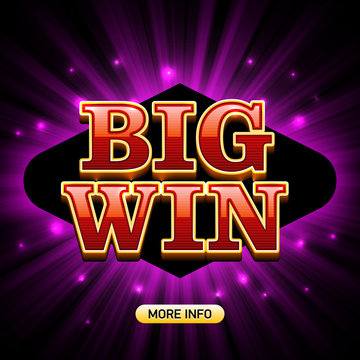 Big Win casino banner. For poker, roulette, slot machines or card games.