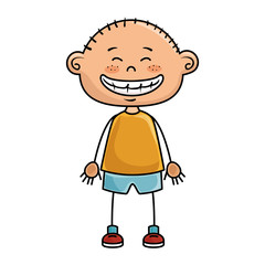 boy smiling cartoon happy face child kid  vector illustration