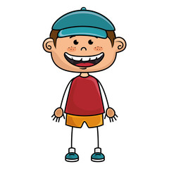 boy smiling cartoon happy face child kid  vector illustration