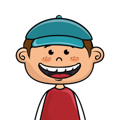 Obraz premium boy smiling cartoon happy face child kid vector illustration