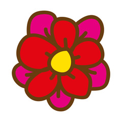 beautiful flower drawing isolated vector illustration design