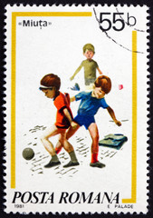 Postage stamp Romania 1981 Soccer, Children's Games