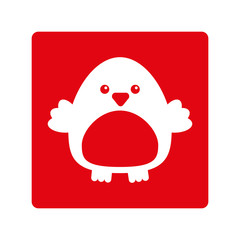 cute bird silhouette isolated icon vector illustration design