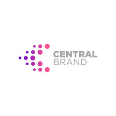 Triangle dots logo. Abstract colorful Concept