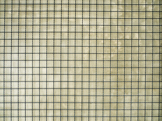 Perspective unique vintage grunge texture of cement wall cover with black steel metal net on top.