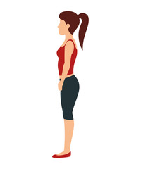 skinny female body. weight loss healthy lifestyle. vector illustration