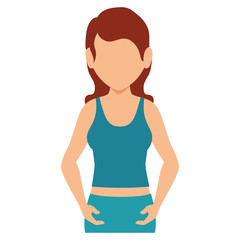 avatar woman wearing blue shirt, casual clothes. Vector illustration