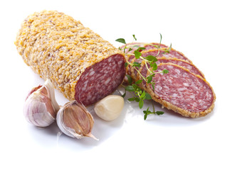  salami isolated on white background