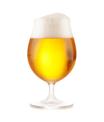 Beer glass on white background