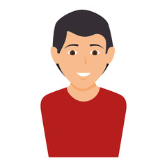 avatar male man user person  wearing red shirt vector illustration