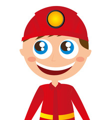 man firefighter character comic avatar vector illustration design