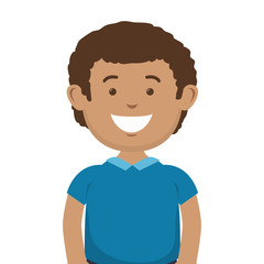 avatar man cartoon smiling and wearing casual clothes. vector illustration