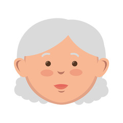 avatar senior woman smiling. old lady cartoon. vector illustration