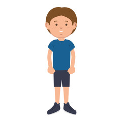 avatar little boy  smiling and wearing casual clothes  kid cartoon. vector illustration