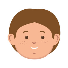 avatar little boy face smiling kid cartoon. vector illustration