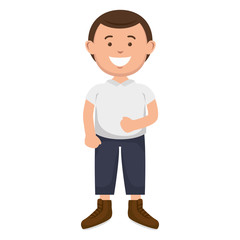 avatar man cartoon smiling and wearing casual clothes. vector illustration