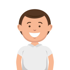 avatar man cartoon smiling and wearing casual clothes. vector illustration