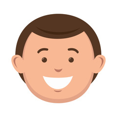 avatar man cartoon smiling and wearing casual clothes. vector illustration