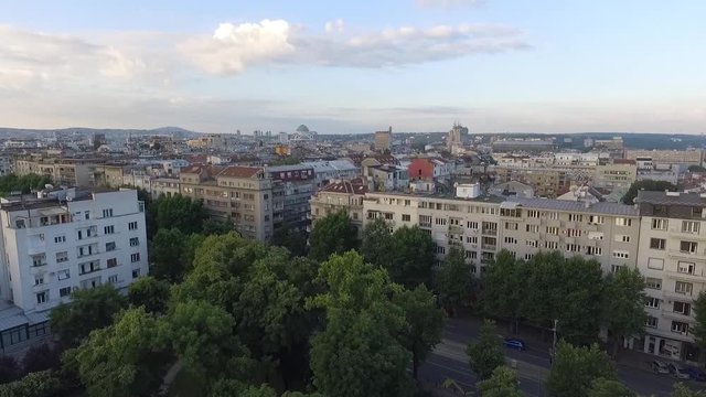 Aerial view of the "Bulevar kralja Aleksandra".Flight over the "Bulevar kralja Aleksandra" ,Belgrade.Aerial view of the street in Belgrade