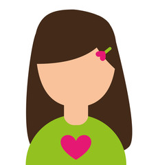 girl little kid cute character vector illustration design