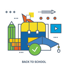 Back to school flat icons design.