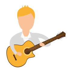 guitarist avatar character man vector illustration design