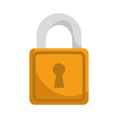yellow security lock with keyhole. safety protection equipment. vector illustration