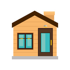 modern house real estate building property. exterior front view. vector illustration