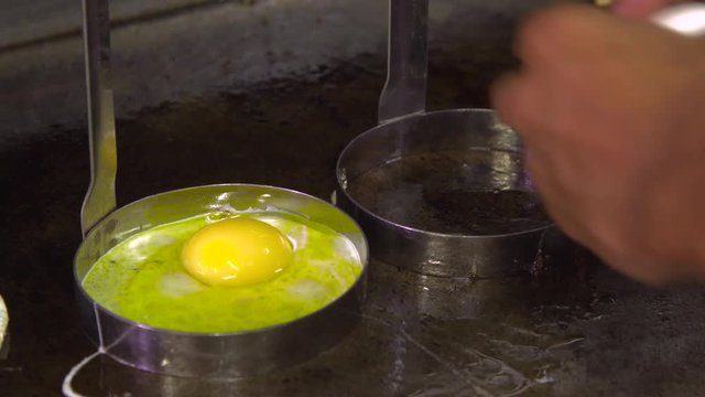 Egg omelets on fire